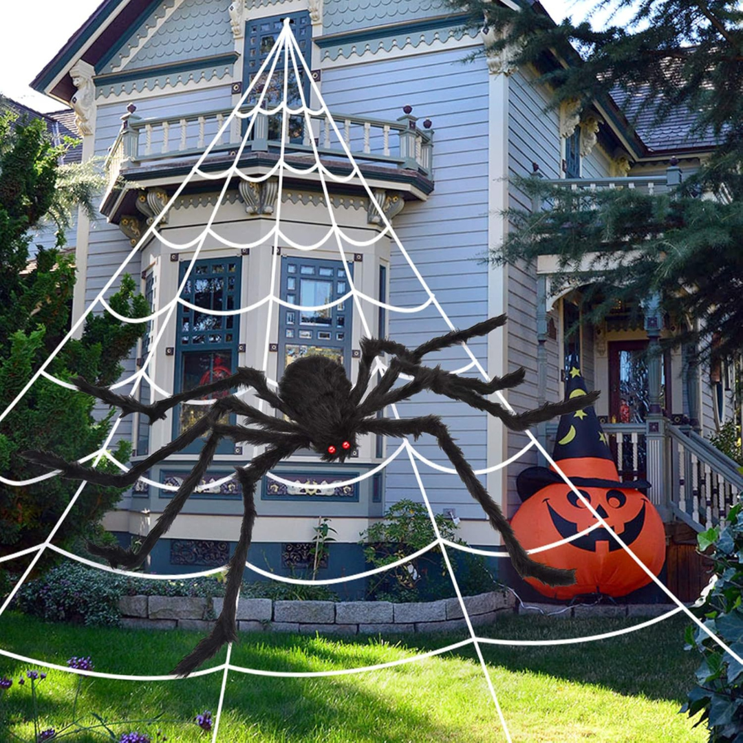 Ocato 200" Halloween Spider Web With 59" Giant Spider