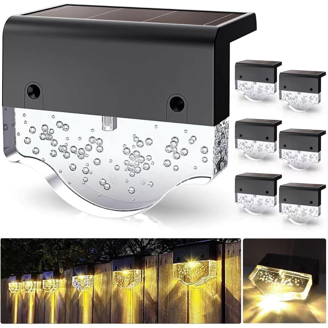 6-Pack Waterproof LED Solar Step Lights With 2 Lighting Modes