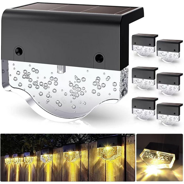 6-Pack Waterproof LED Solar Step Lights With 2 Lighting Modes