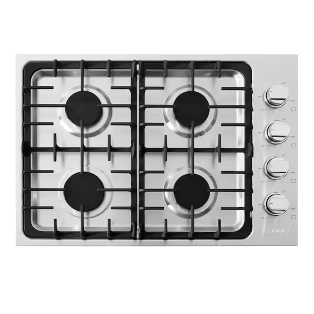 Cosmo 30" Stainless Steel Gas Cooktop With 4 Italian Made Burners