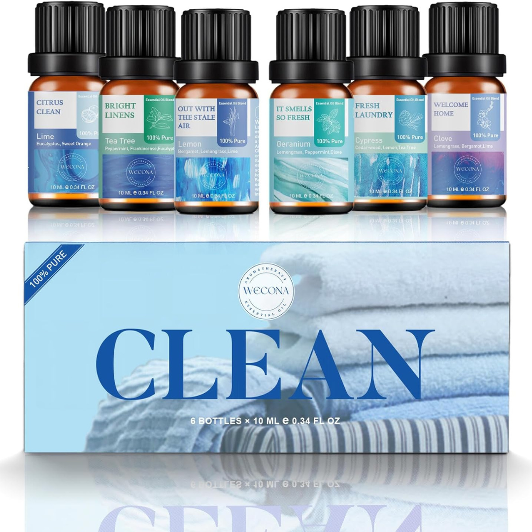 6-Pack Aromatherapy 100% Pure Essential Oils For Laundry (6x10ml)