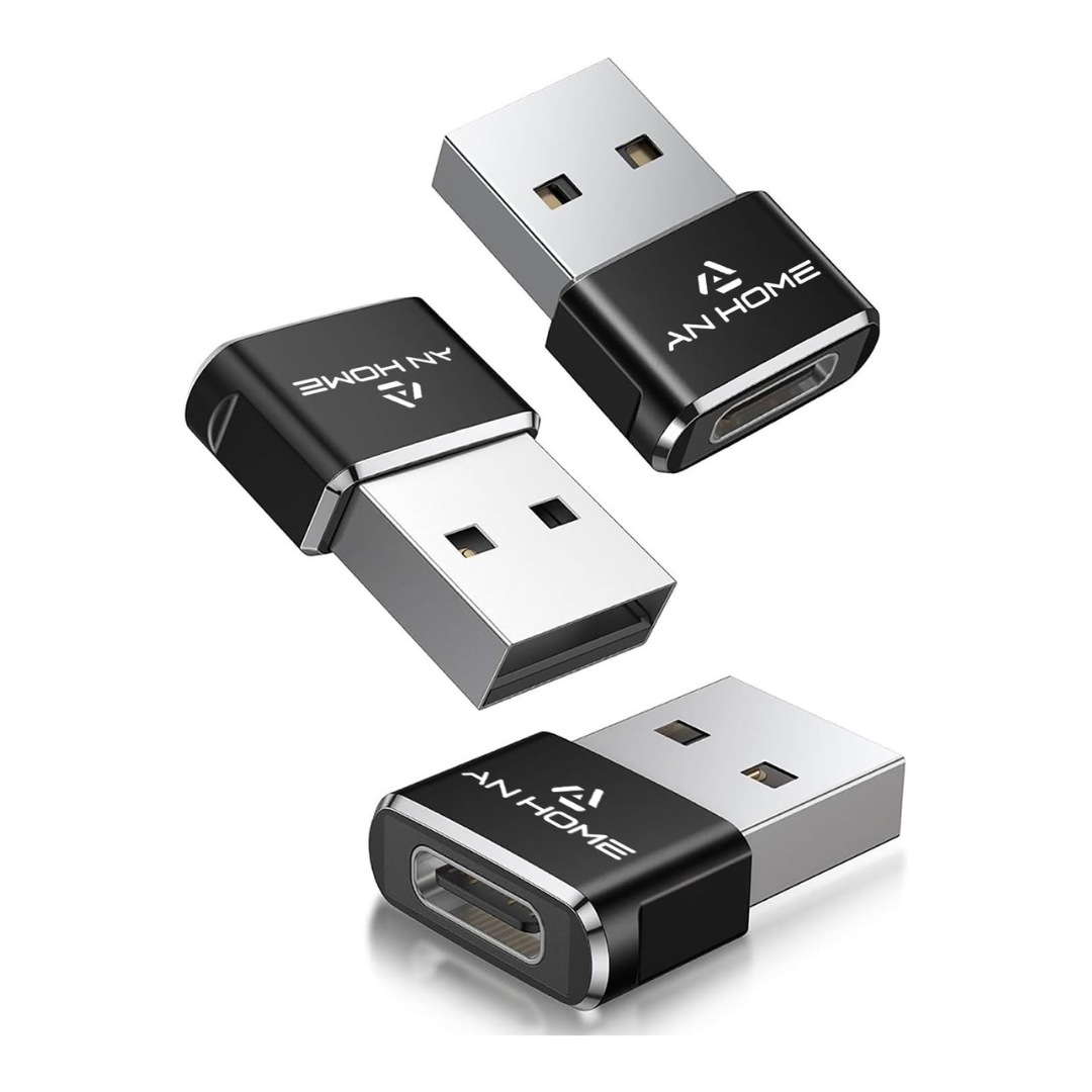 3-Pack USB-C Female to USB-A Male Adapter Converters