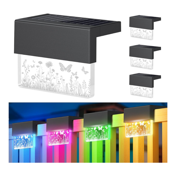 6-Pack Waterproof Solar Deck Lights With RGB & Warm White Mode