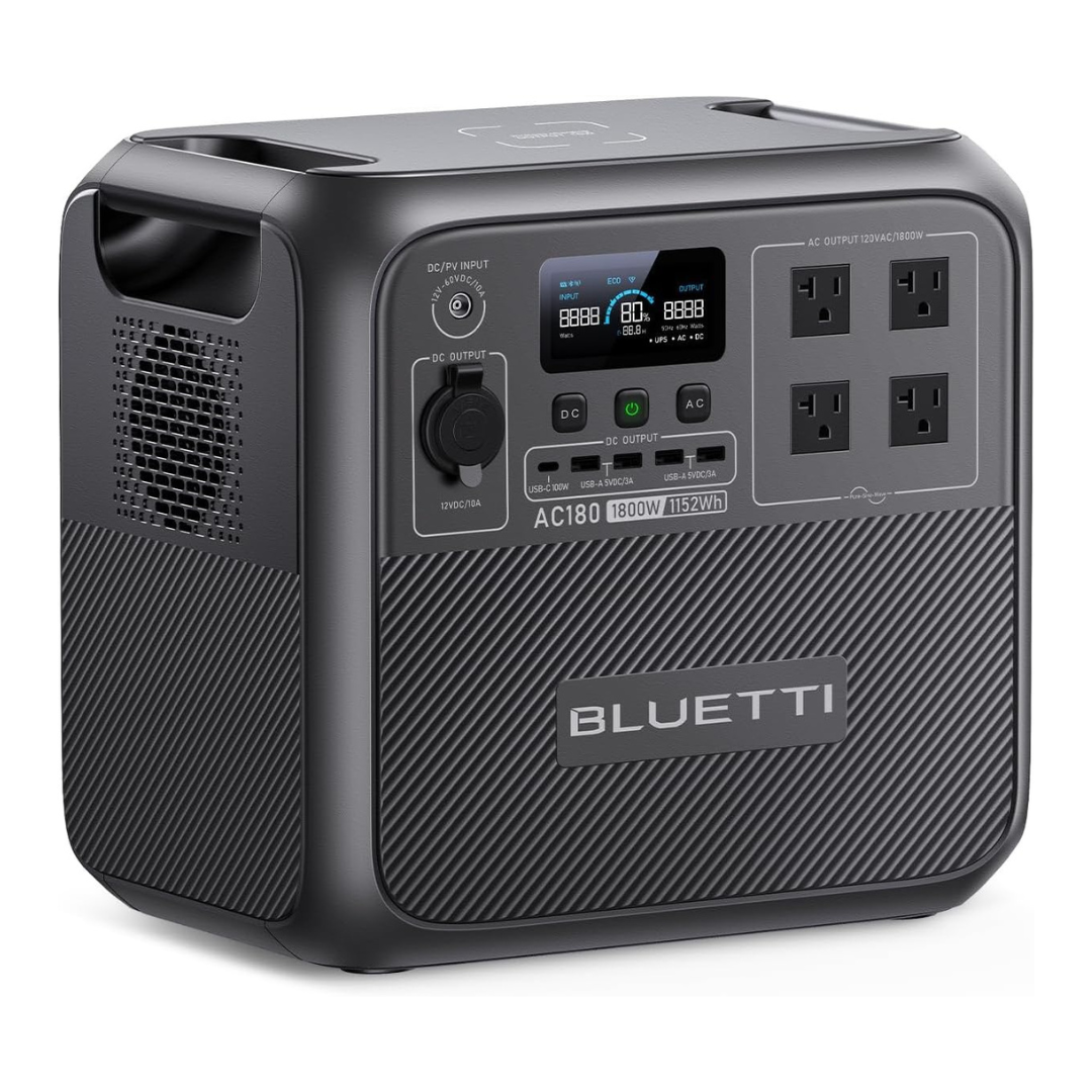 Bluetti AC180 1800W 1152Wh Solar Portable Power Station