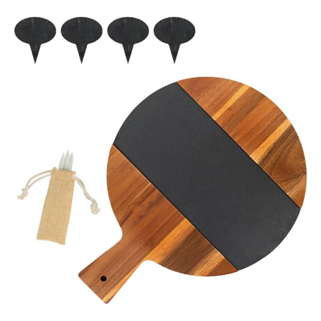 Charmont Large Round Charcuterie Board With Handle Acacia Wood