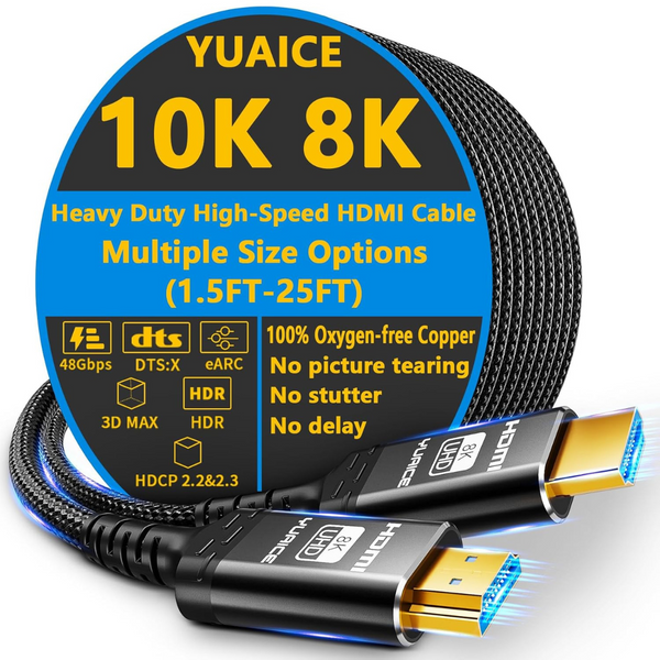 1.5Ft 8K@60HZ Heavy Duty High-Speed Braided HDMI Cable