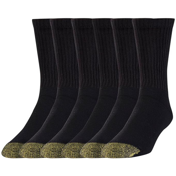 6-Pairs Gold Toe Men's Cotton Short Crew Athletic Socks