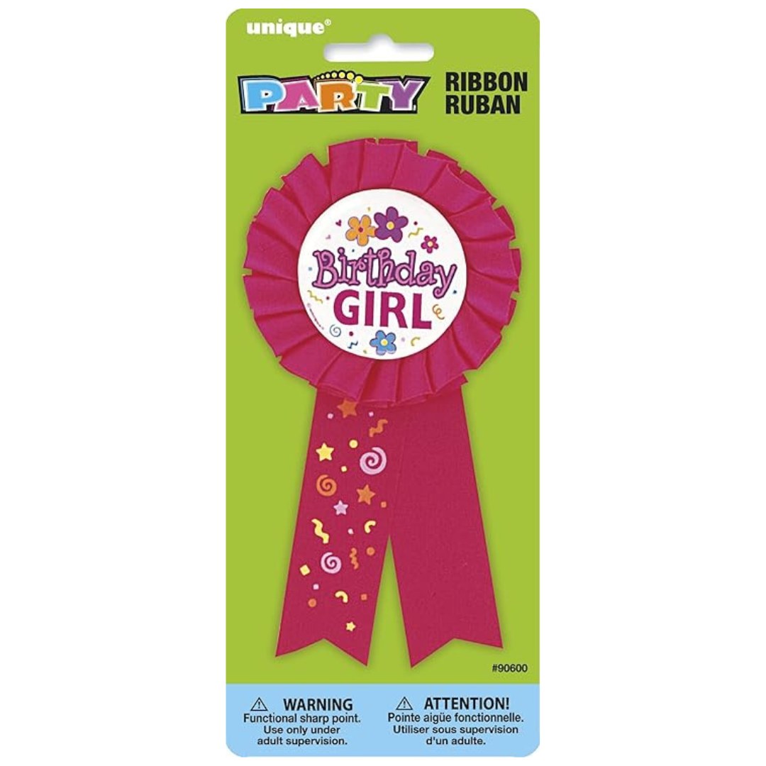 Birthday Girl Red Fabric Award Badge (7")