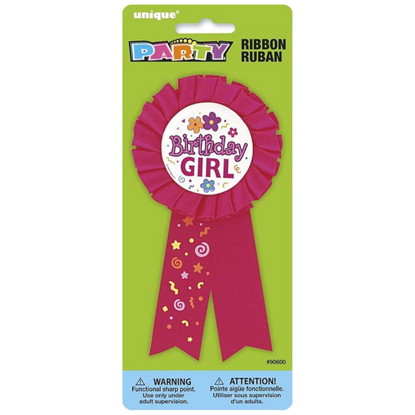 Birthday Girl Red Fabric Award Badge (7")