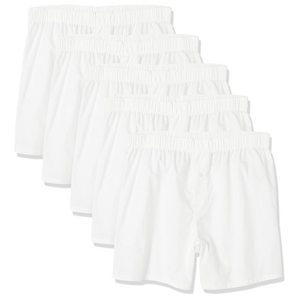 Amazon Essentials Men’s Woven Cotton Boxer Shorts (Pack Of 5)