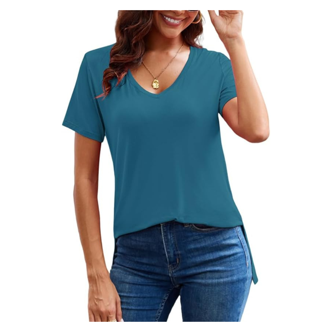 Women's V-Neck Summer Casual Short Sleeve Tops (Various)