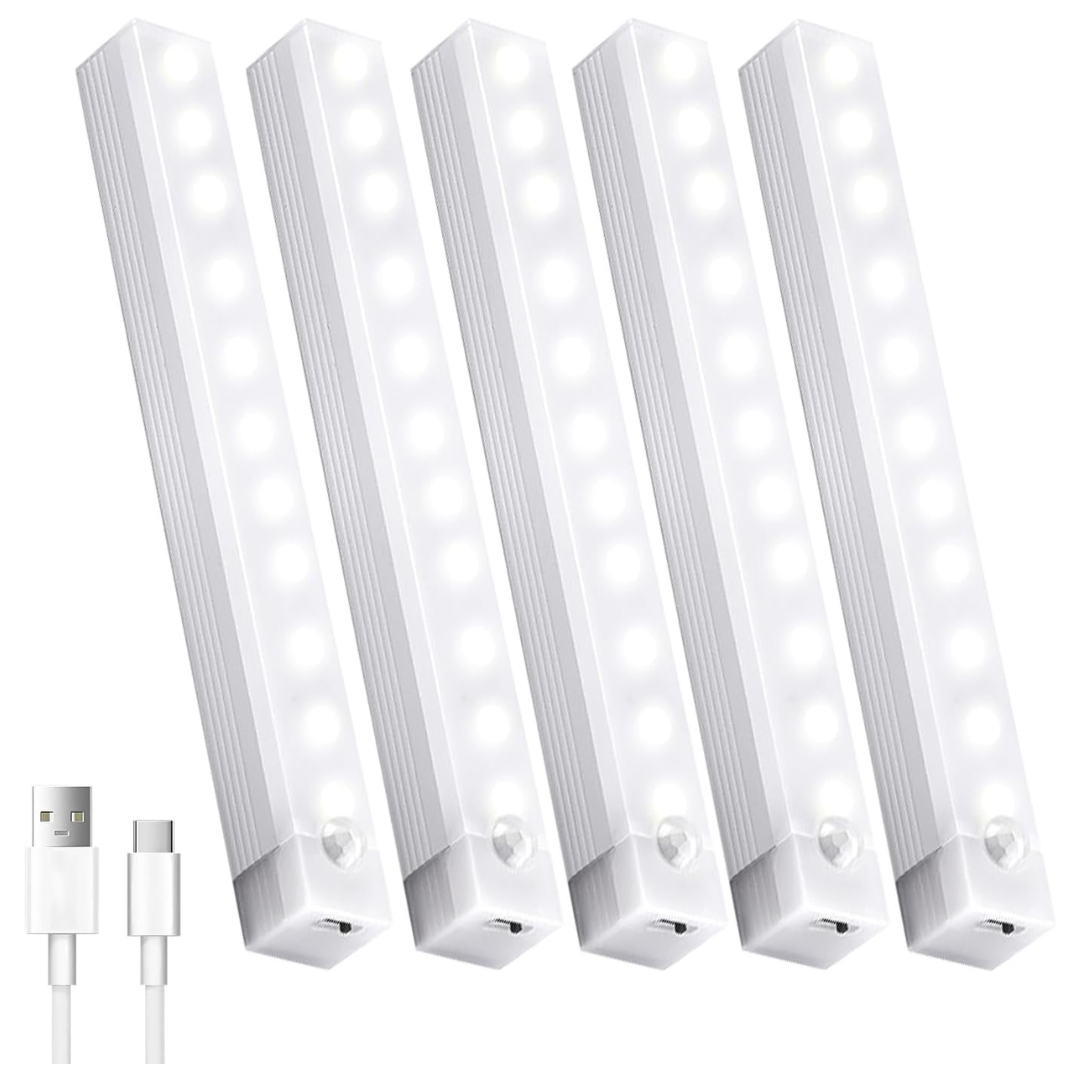 5 Pack Motion Sensor Under Cabinet Lights With Magnetic