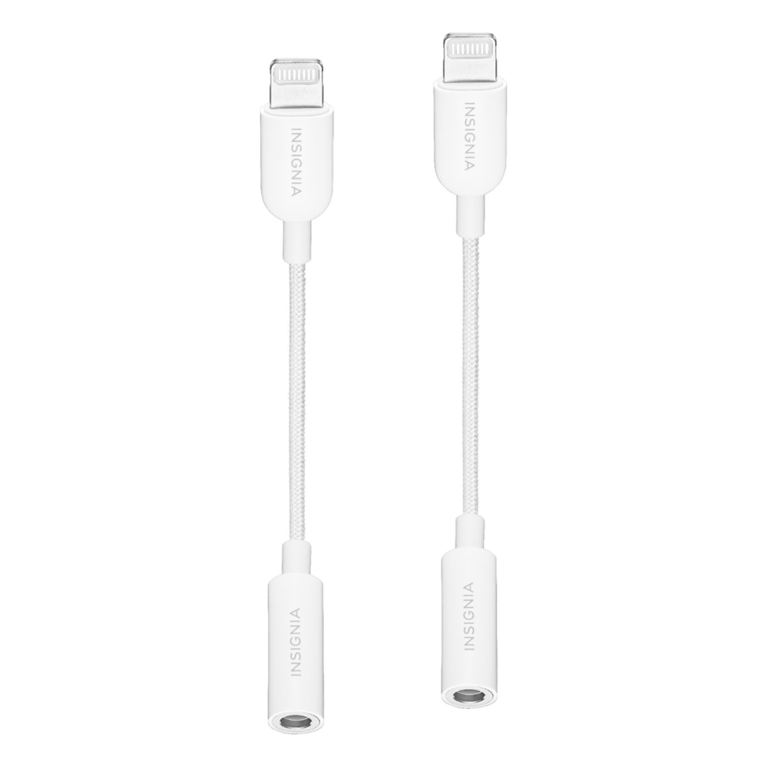 2-Pack Insignia Lightning to 3.5 Mm Headphone Adapter