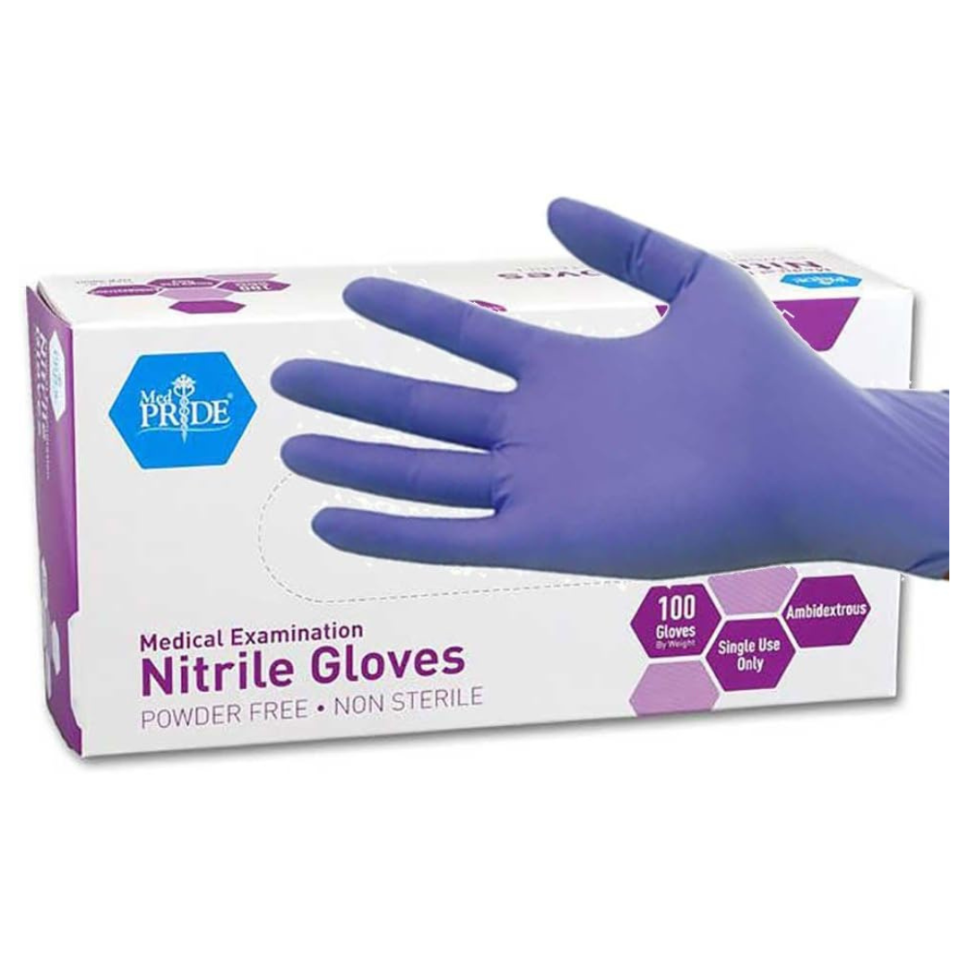 100-Count MedPride Powder-Free Medium Nitrile Exam Gloves