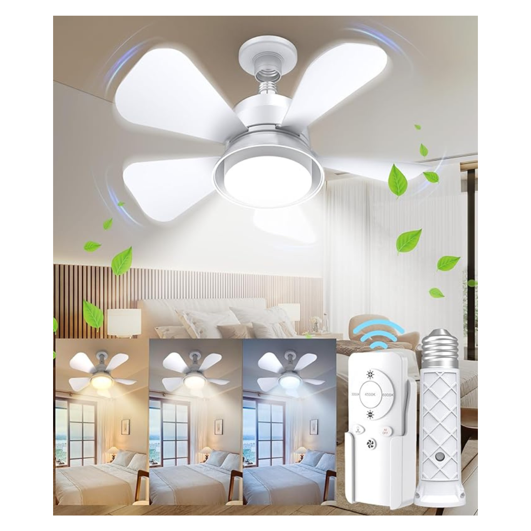 3 Colors Dimmable LED Ceiling Fan With Lights And Remote