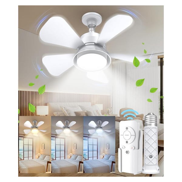 3 Colors Dimmable LED Ceiling Fan With Lights And Remote