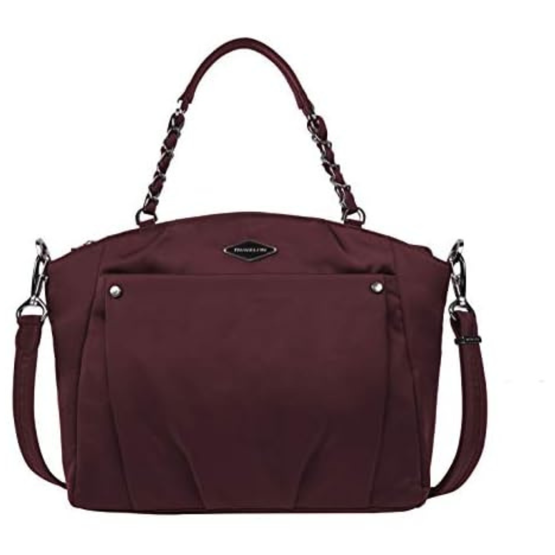 Travelon Parkview Anti-Theft Satchel Crossbody Bag (Wine)