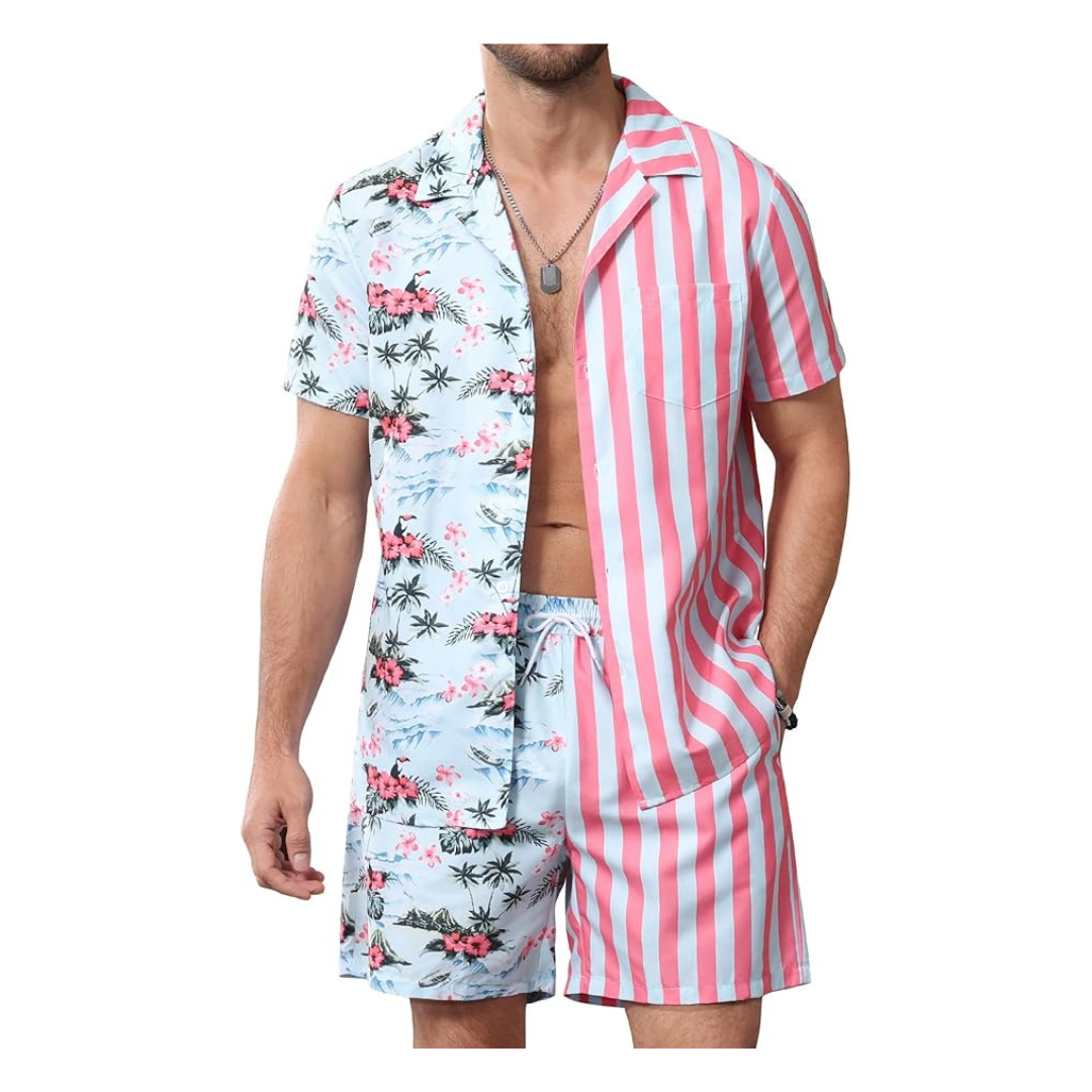 Uumiaer Men's Hawaiian Shirts And Shorts