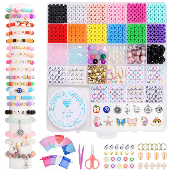 KSF 3,000+ Pcs Beads Bracelet Making Kit