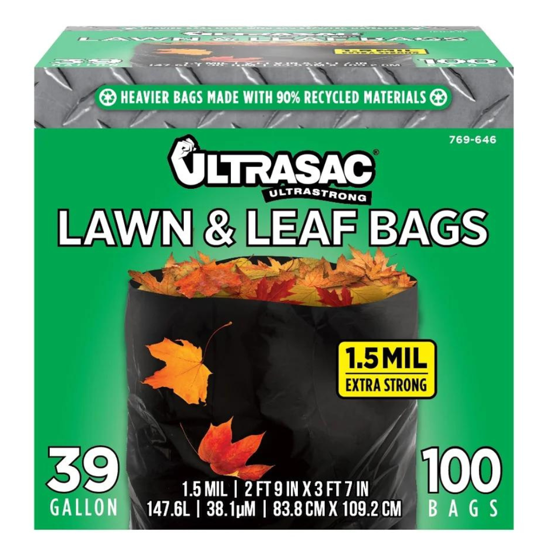 Ultrasac 39 Gallon Lawn & Leaf Cleanup Bags (100 Count)