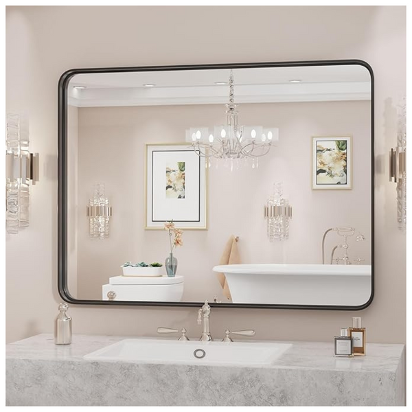 30X40 Inch Rectangle Vanity Framed Mirror For Wall