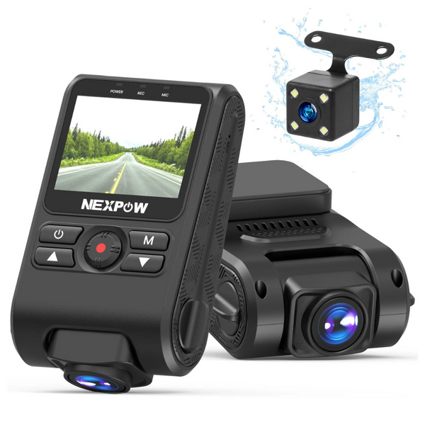 Nexpow Front And Rear 1080P Full HD Dash Camera