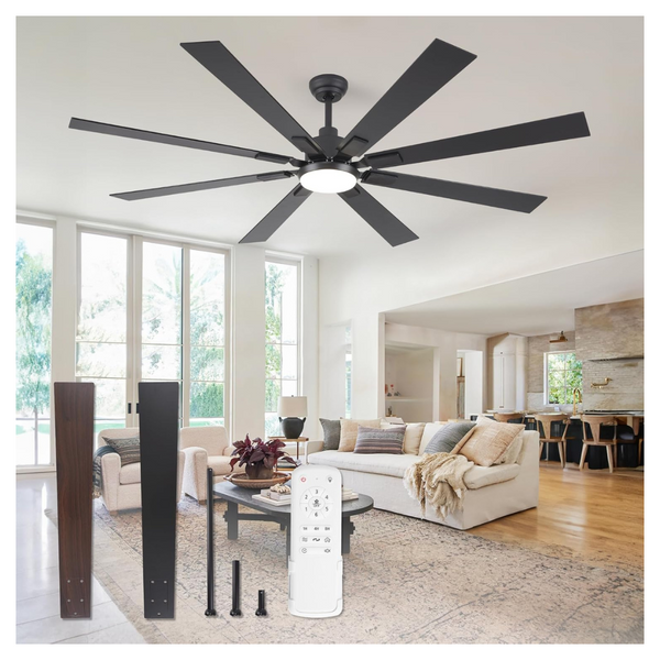 ZMISHIBO 72" Indoor/Outdoor Modern Large Ceiling Fans