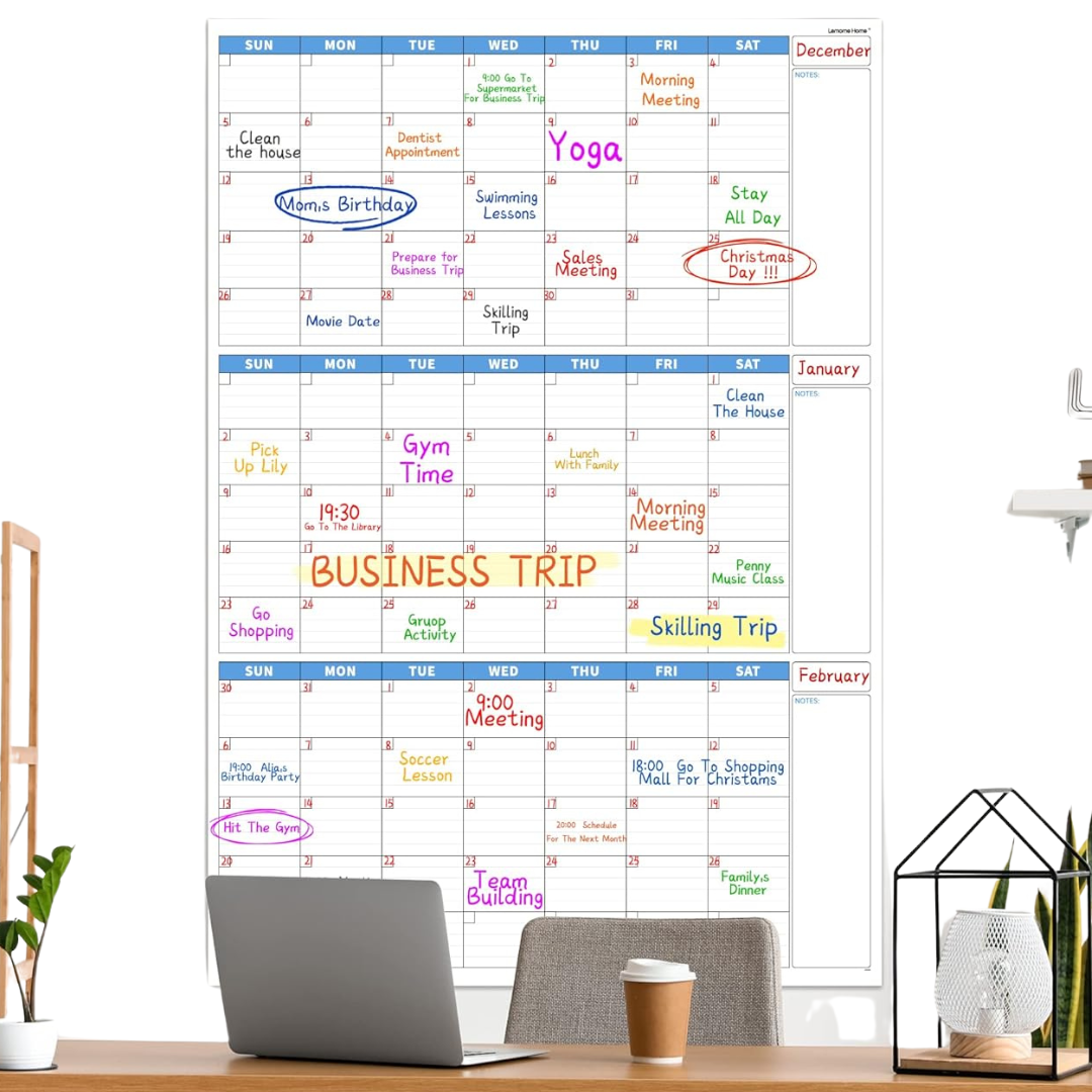 Large Dry Erase Calendar for Wall