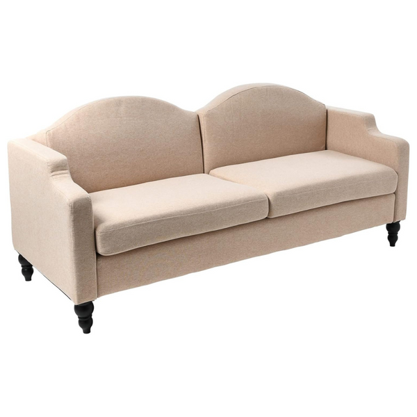 Creative Co-Op Washington Upholstered Camel Back Slope Arm Sofa