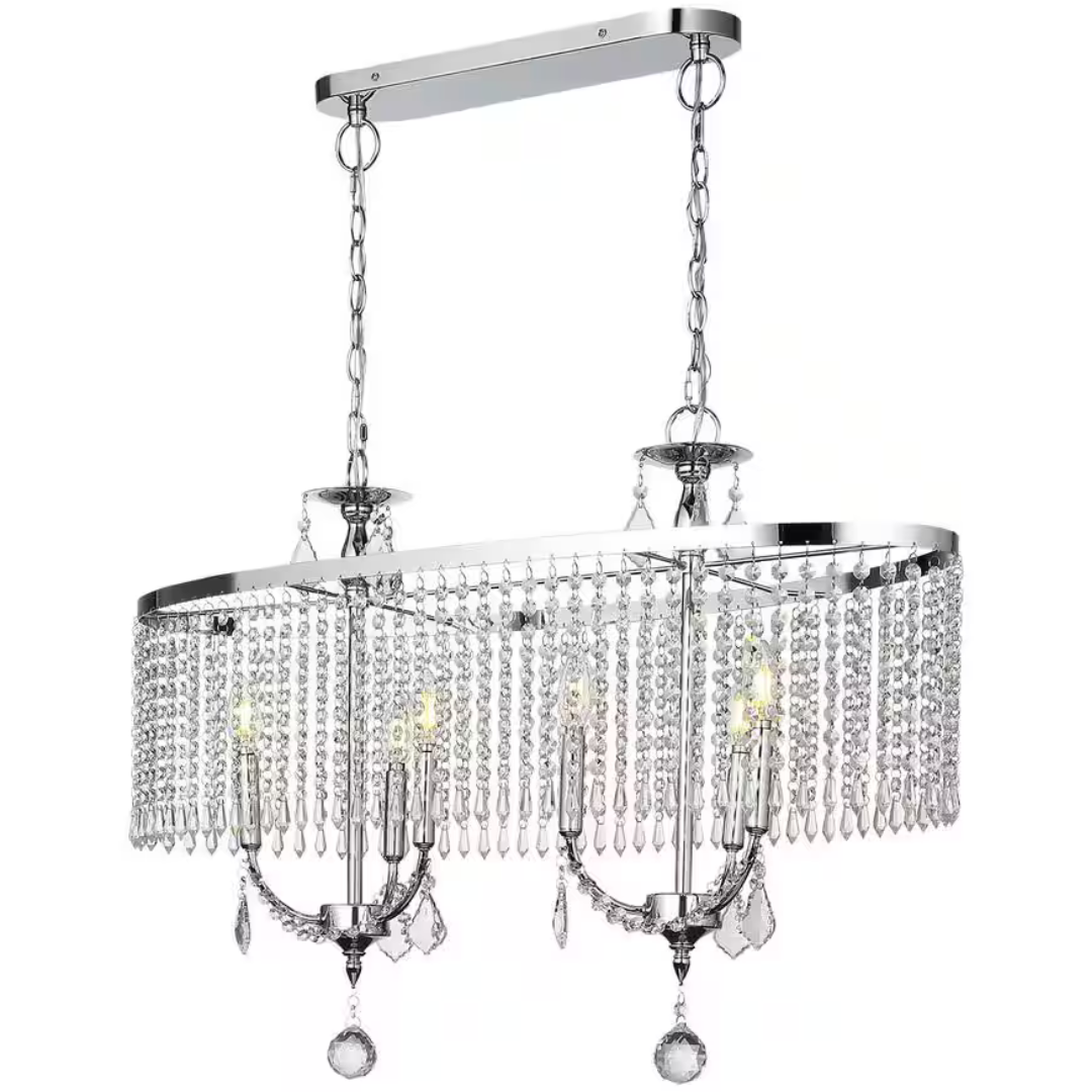 Pasentel 6-Light Modern Polished Chrome Hanging Chandelier