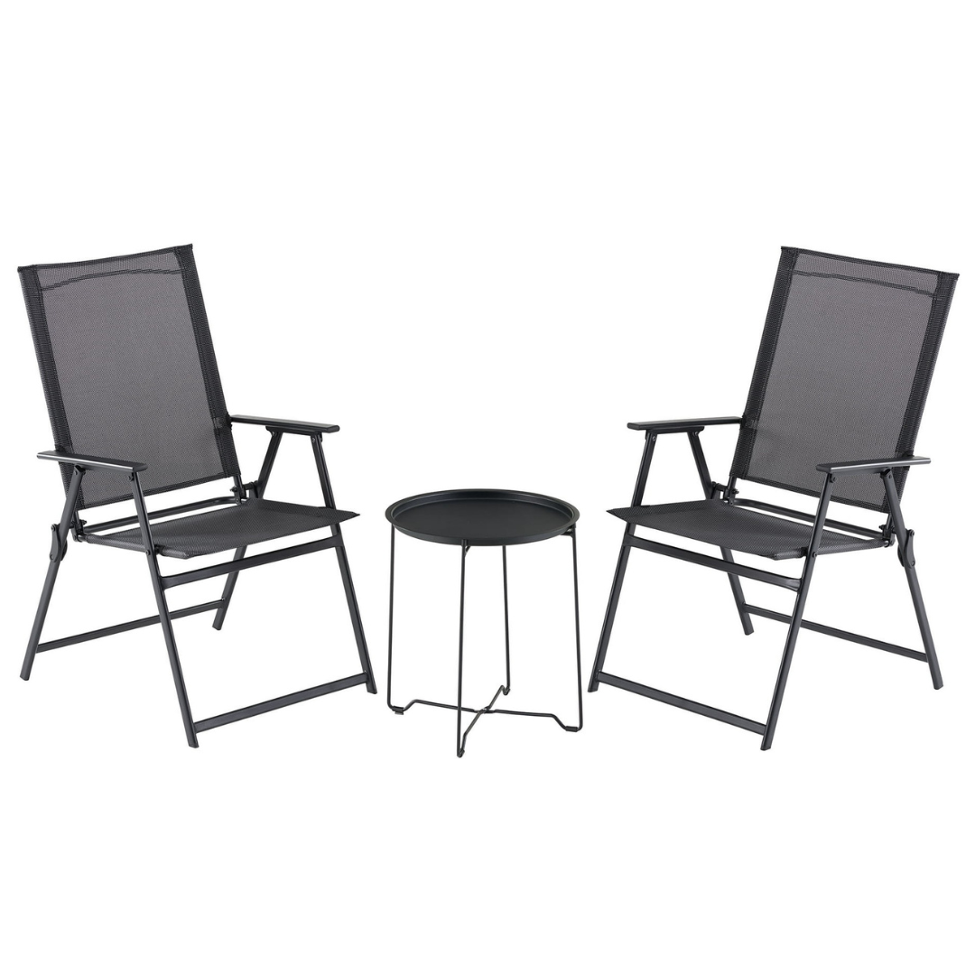 Mainstays Greyson 3-Piece Steel & Sling Folding Patio Bistro Set