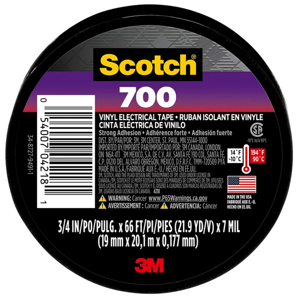 Scotch Vinyl 700 Electrical Tape, 1 Roll