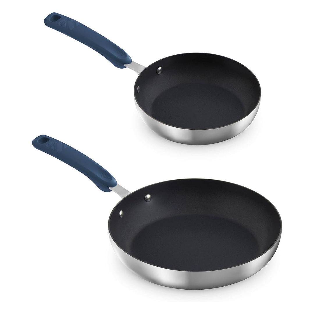 2-Piece Zakarian By Dash 8" & 10" TruPro TriPly Nonstick Fry Pan Set