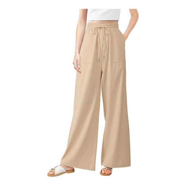 2-Pack URATOT Women's Cotton Palazzo Pants With Pocket