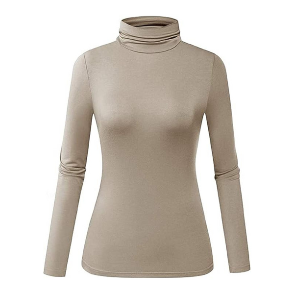 Women's Turtleneck Casual Long Sleeve Slim Fitted Layer Tops (Various)