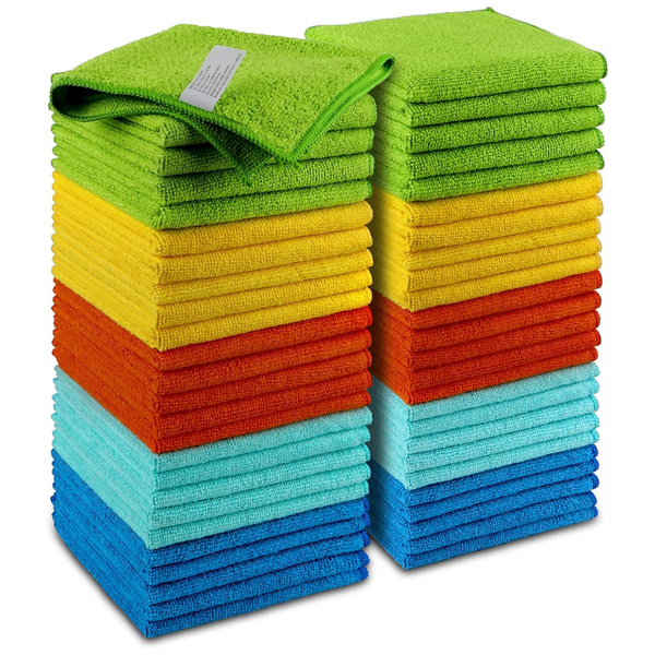 50-Pack Aidea 12" x 12" Microfiber All-Purpose Cleaning Cloths