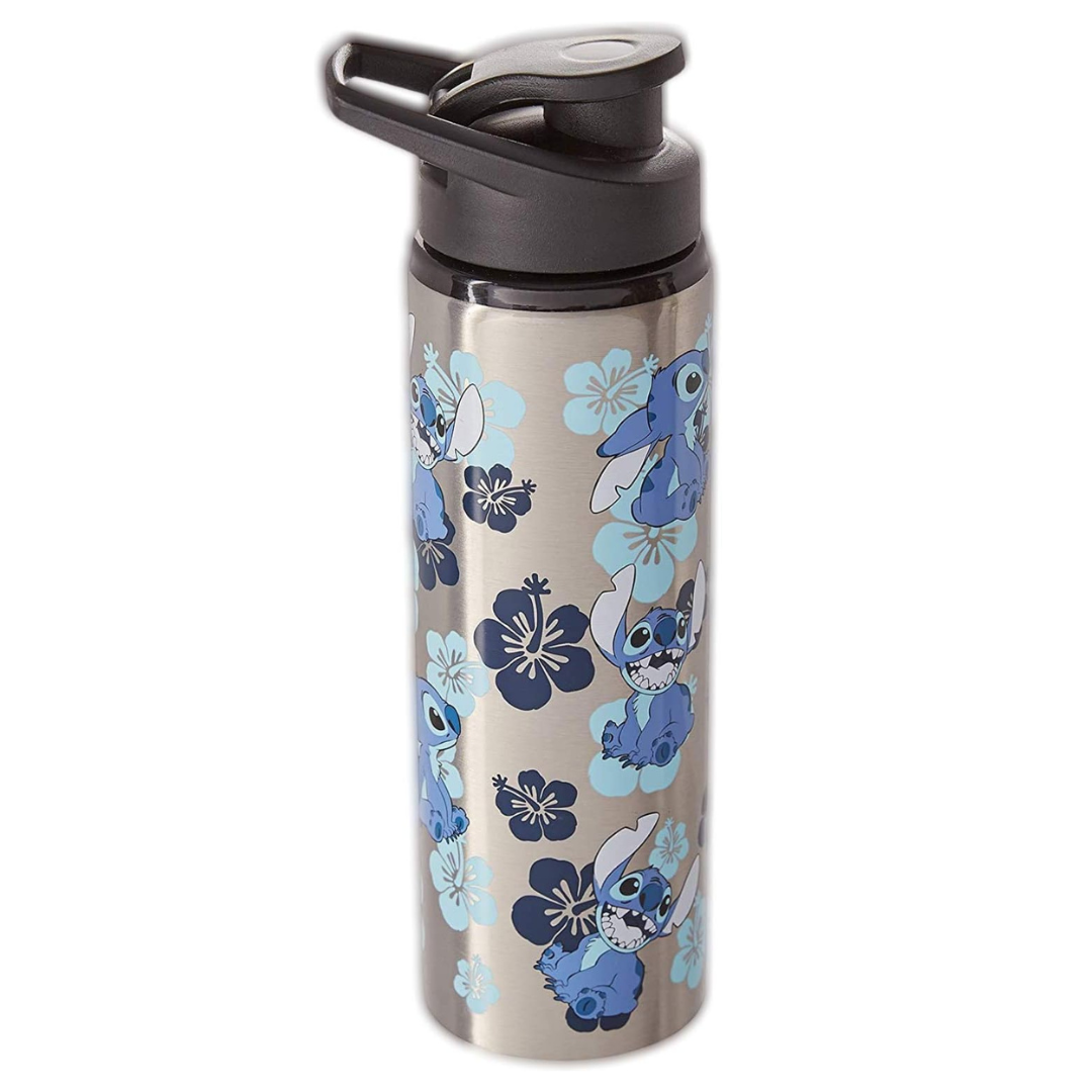 Silver Buffalo Lilo And Stitch Stainless Steel Water Bottle, 25 Ounce