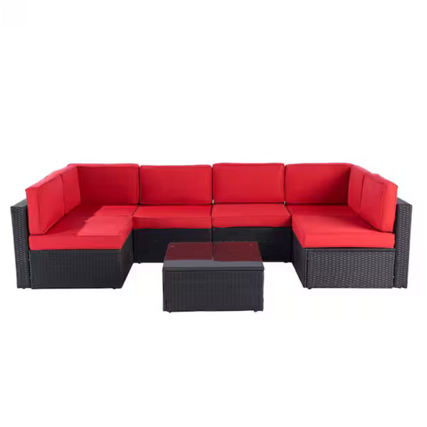 7-Piece Sanstar Patio Conversation Sofa Furniture Sectional Seating Set