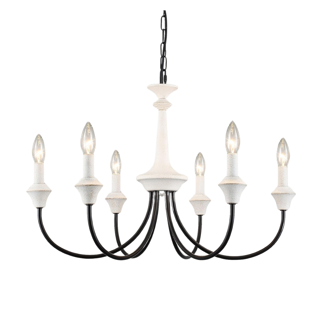 MRHYSWD Distressed 6 Lights French Country Farmhouse Chandeliers