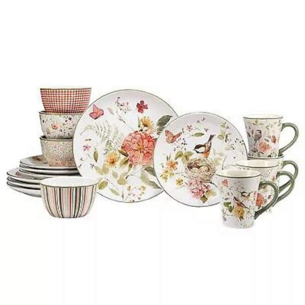 16-Piece Certified International Nature's Song Dinnerware Set