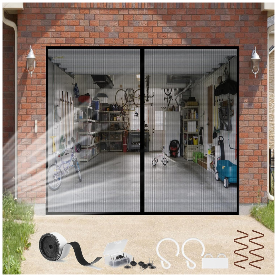 Zepiham Reinforced Fibreglass Garage Screen Door Magnetic Closure