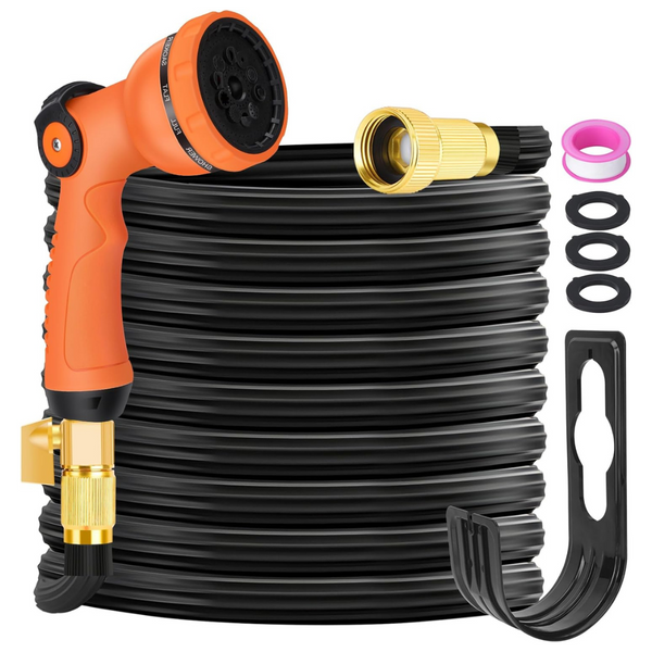 50ft Flexible Expandable Garden Water Hose w/10 Function Hose Nozzle