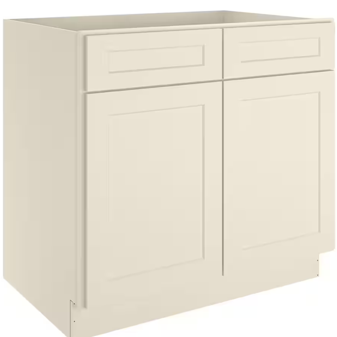 Homeibro Newport Antique 2-Doors 2-Drawers Base Kitchen Cabinet