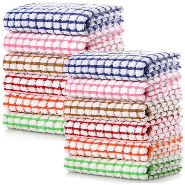 12-Pack Musment 16" x 25" Cotton Kitchen Towel & Dishcloths Set