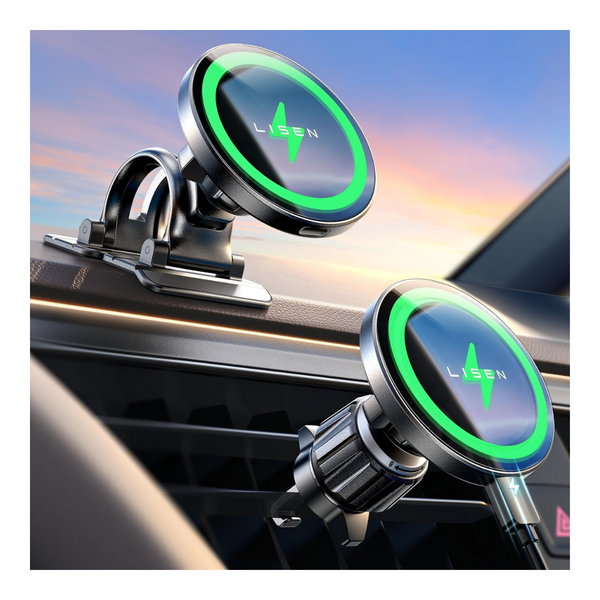 LISEN 15W MagSafe Universal Magnetic Wireless Car Mount Charger