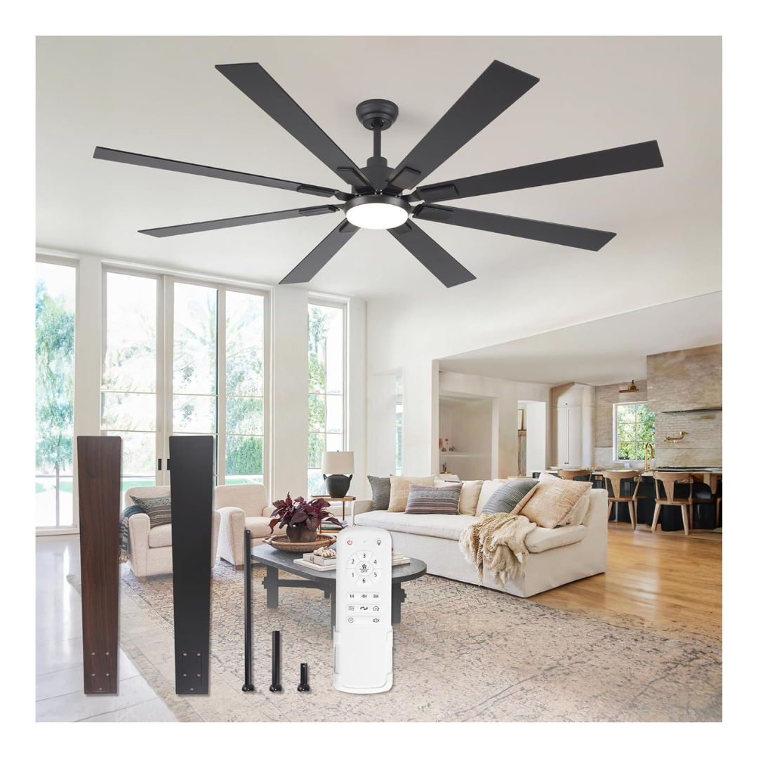 ZMISHIBO 72" Indoor/Outdoor Modern Large Ceiling Fans