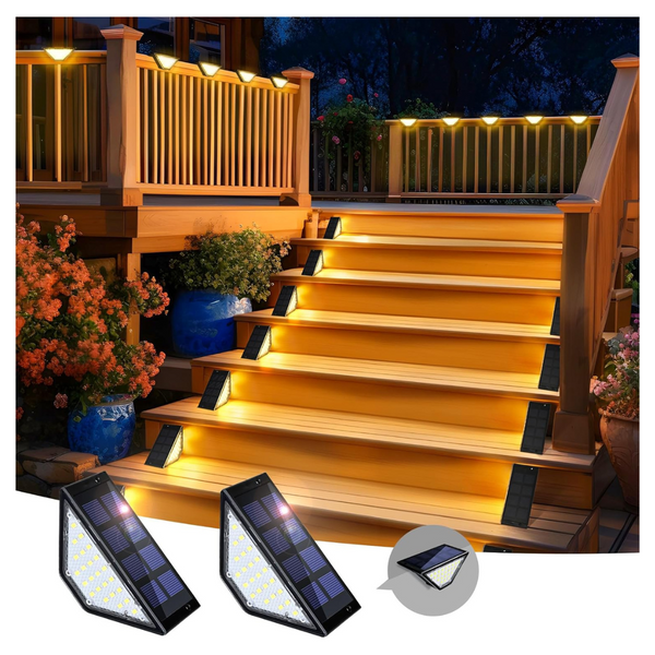 2-Pack Waterproof 24-LED Solar Step Lights