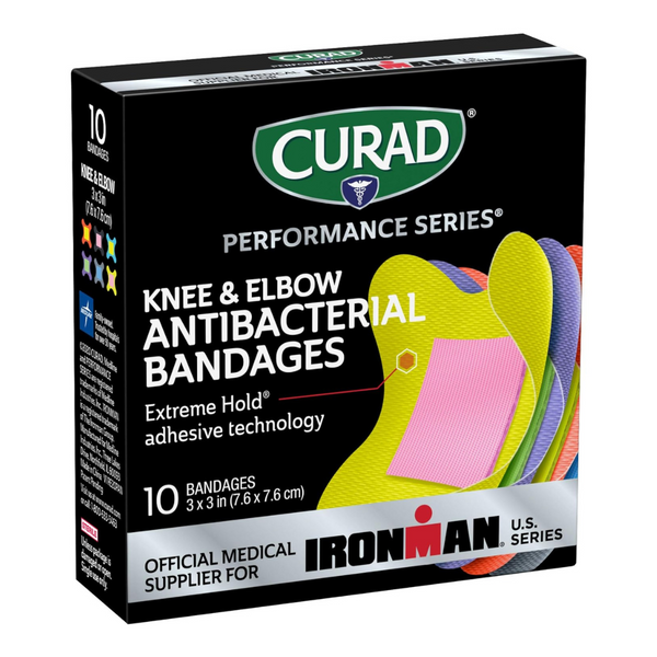 10-Count Curad Performance Ironman Knee & Elbow Antibacterial Bandages