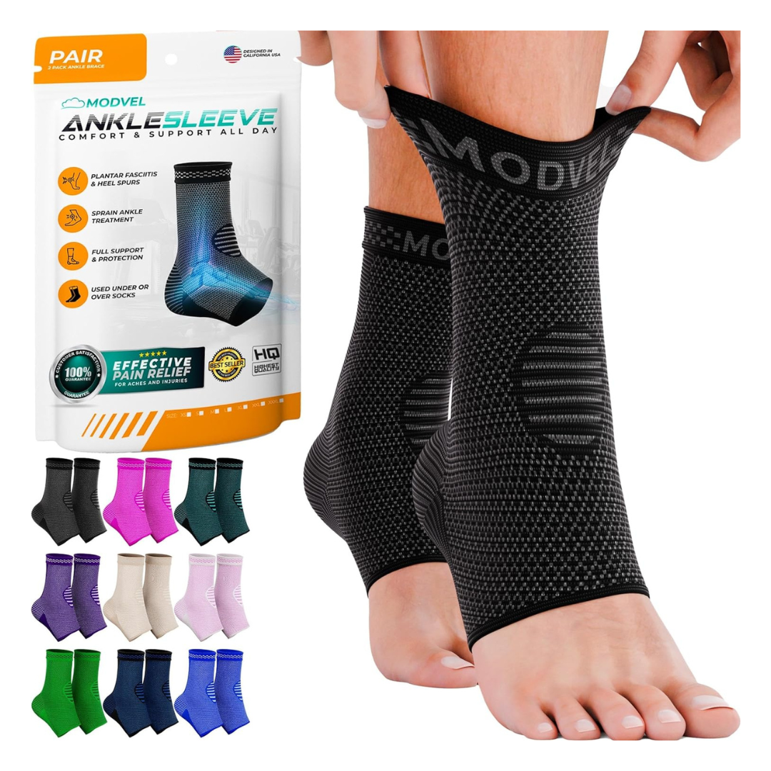 2-Pack MODVEL Ankle Brace Compression Sleeve (S-XL)