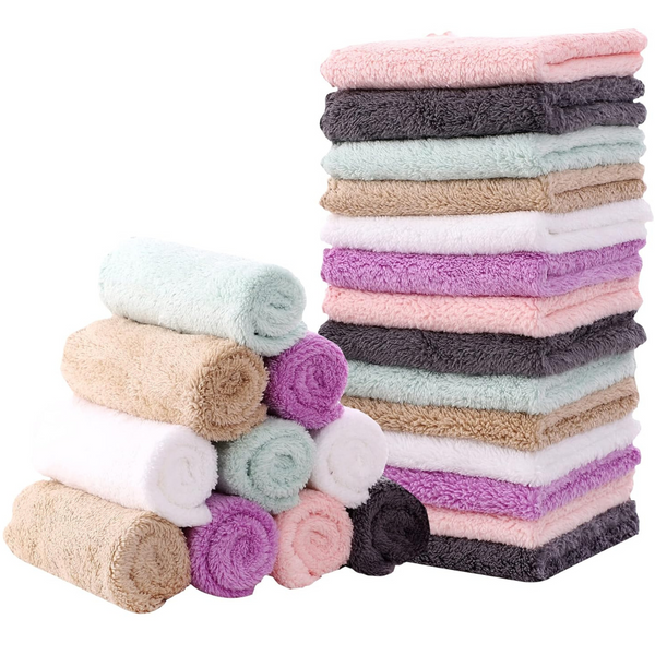 24-Pack Moon Park Microfiber Burp Cloths And Baby Washcloths (8" x 8")